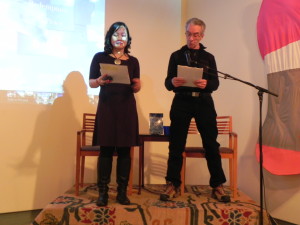 Fellow writer Paul and I co-read one of my readings