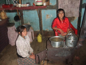 Sonam and her sister in their modest home