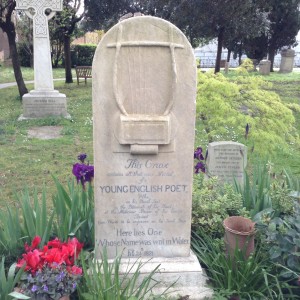 John Keats' Tombstone in a Cemetery in Rome