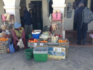 Street vendor at bus station (Humahuaca, Northern Argentina)