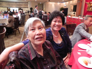 Two sisters:  IYee and my mom.  Although they were 16 years apart in age, they were very close and talked almost every day on the phone.