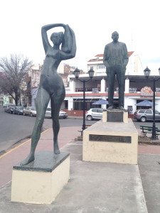 Statues at a roundabout